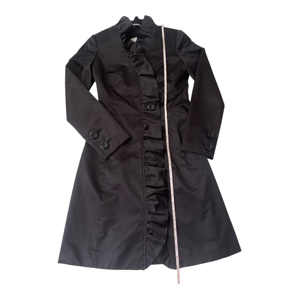 White House Black Market Black Trench Coat Size 00 - Picture 6 of 16